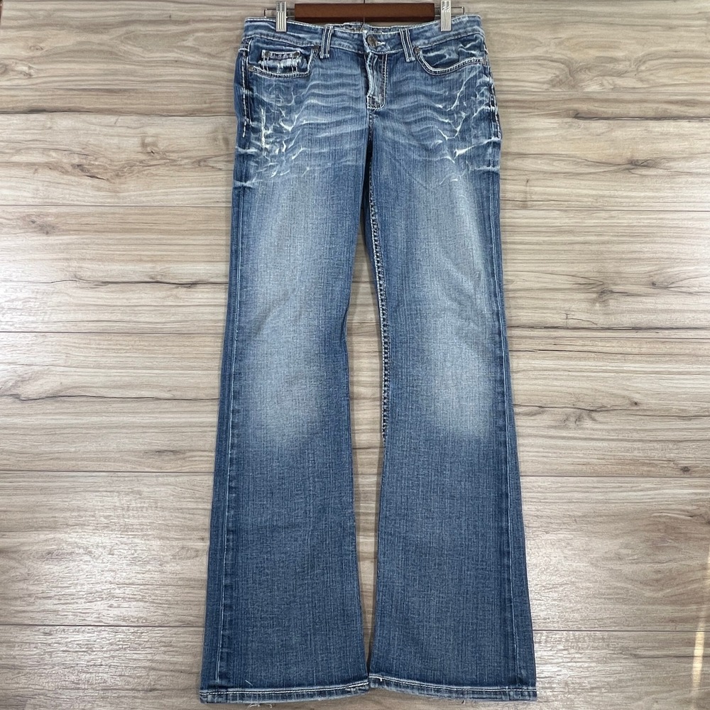 BKE Kate Bootcut Jeans Womens Fit 31 x 30 Medium Wash Whiskered Denim BK33101R